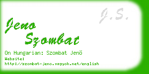 jeno szombat business card